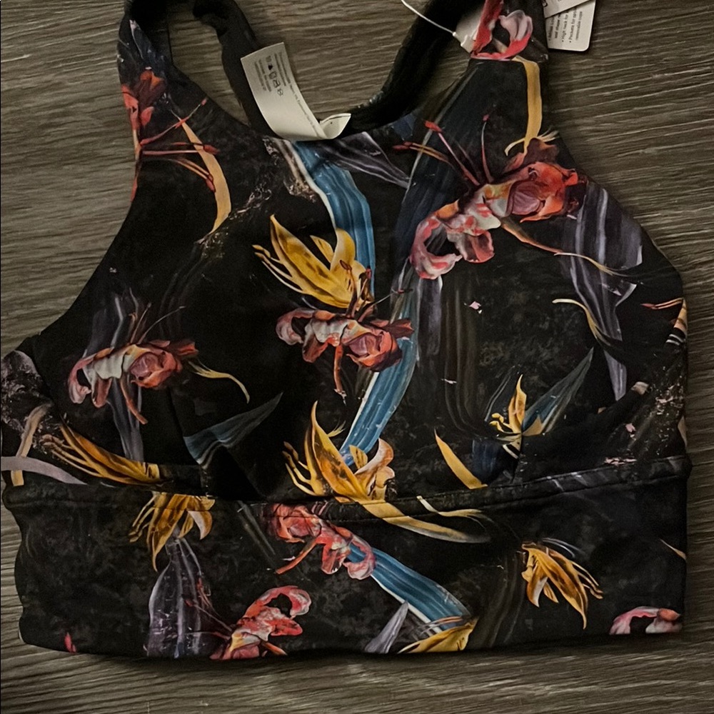 lululemon athletica Black Floral Sports Bra